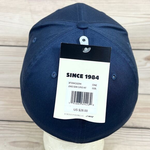 REEF Hat Dark Blue Flex Stretch Fit Jones Semi Curve Cap Logo Patch Beach Surf - Picture 6 of 12